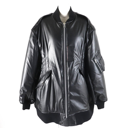 JUNYA WATANABE Bomber jacket JL-J036 Outer: Synthetic leather, Lining: 100% nylon, Filling: 100% polyester, Part: 100% wool black Women M Used Authentic