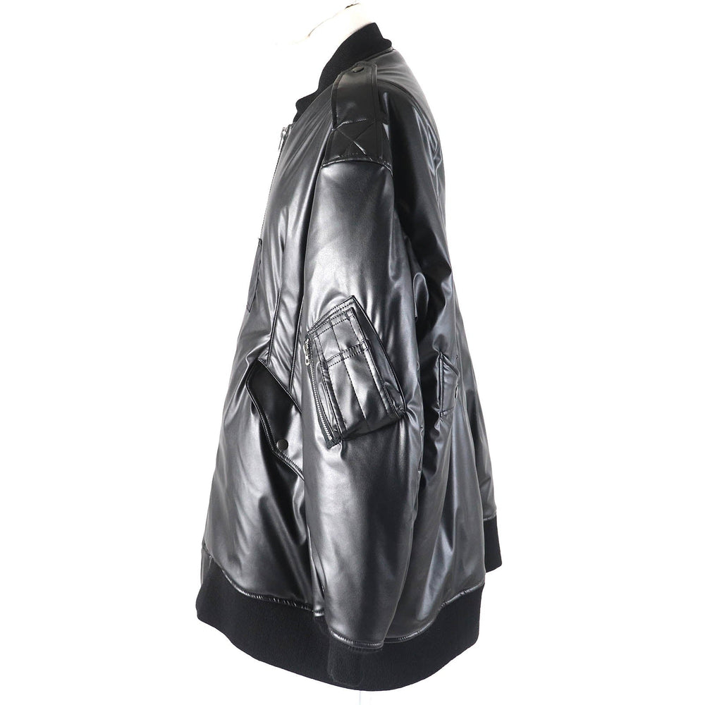 JUNYA WATANABE Bomber jacket JL-J036 Outer: Synthetic leather, Lining: 100% nylon, Filling: 100% polyester, Part: 100% wool black Women M Used Authentic