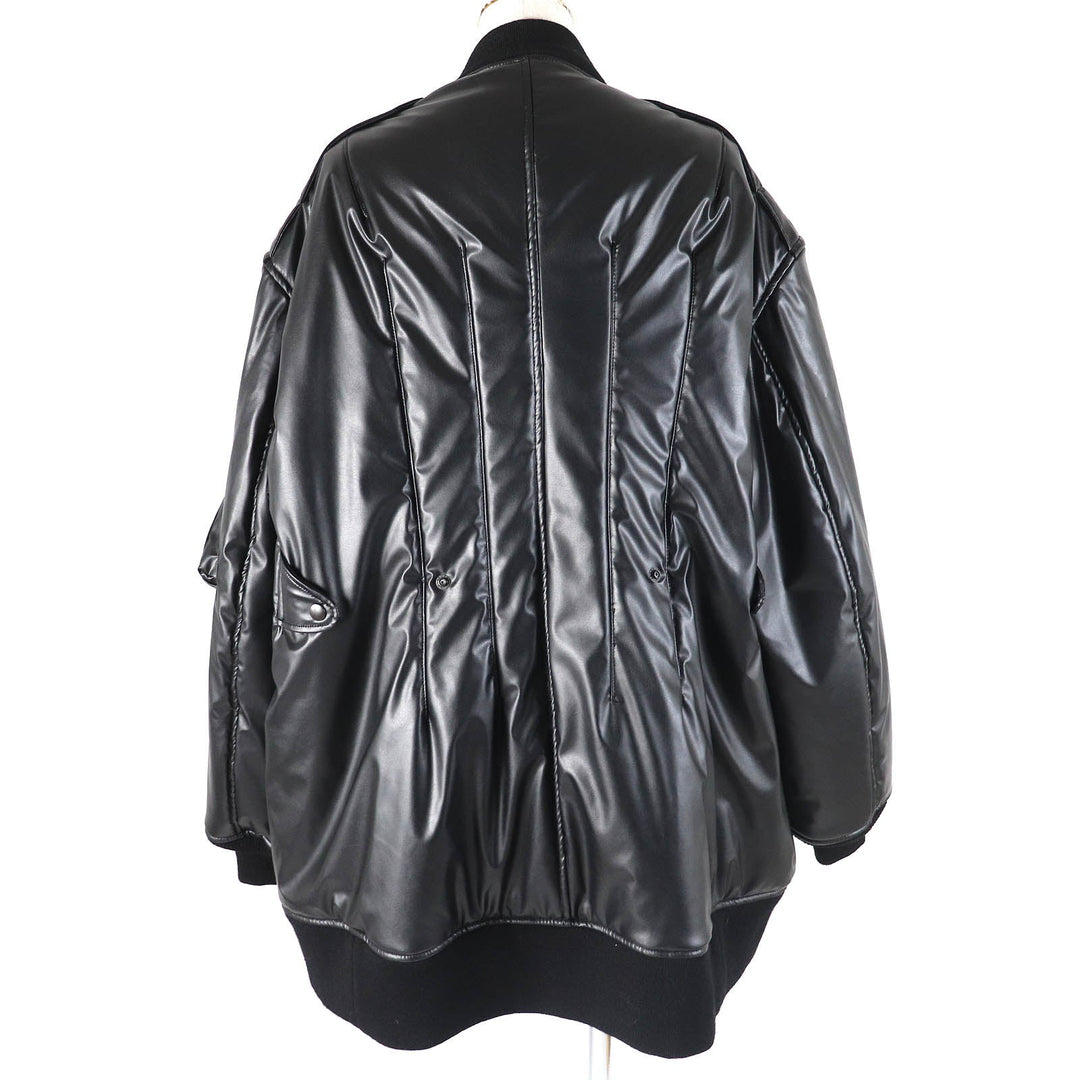 JUNYA WATANABE Bomber jacket JL-J036 Outer: Synthetic leather, Lining: 100% nylon, Filling: 100% polyester, Part: 100% wool black Women M Used Authentic