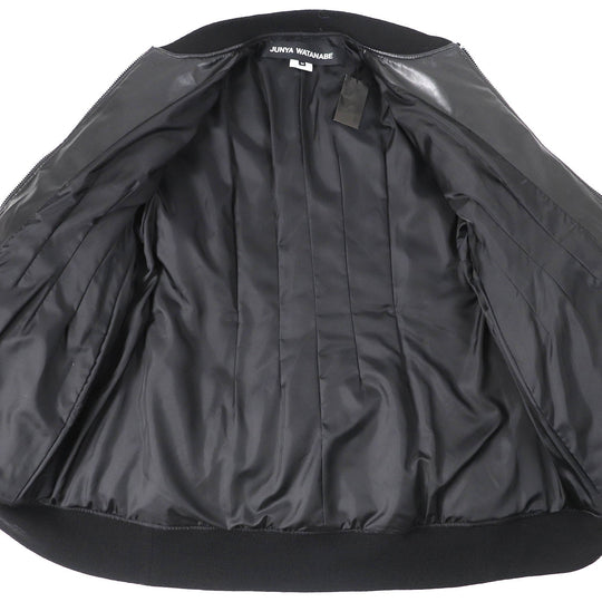 JUNYA WATANABE Bomber jacket JL-J036 Outer: Synthetic leather, Lining: 100% nylon, Filling: 100% polyester, Part: 100% wool black Women M Used Authentic