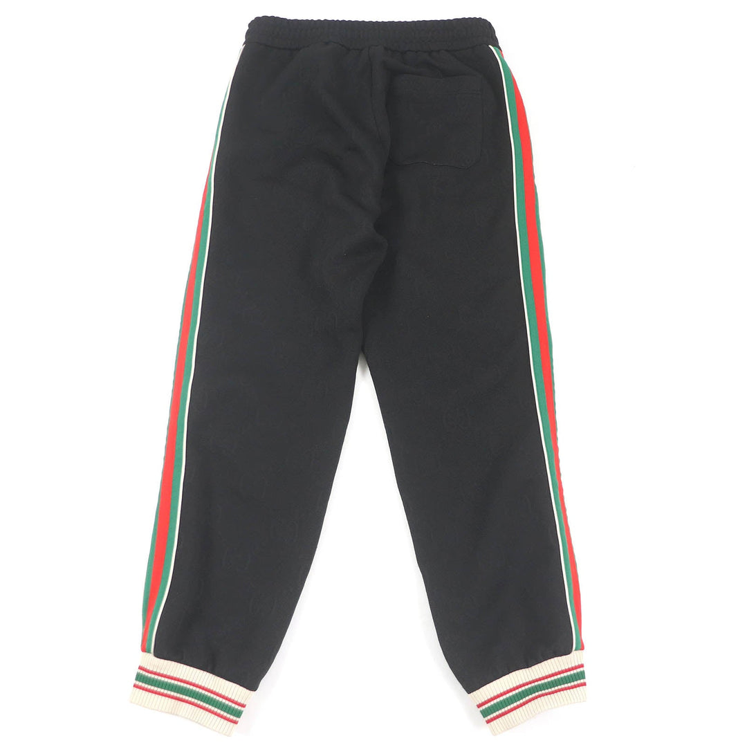 GUCCI Pants 663569 Main: 100% polyester, some parts: 55% polyester, some parts: 45% cotton black GG jersey jacquard jogging pants mens M Used Authentic