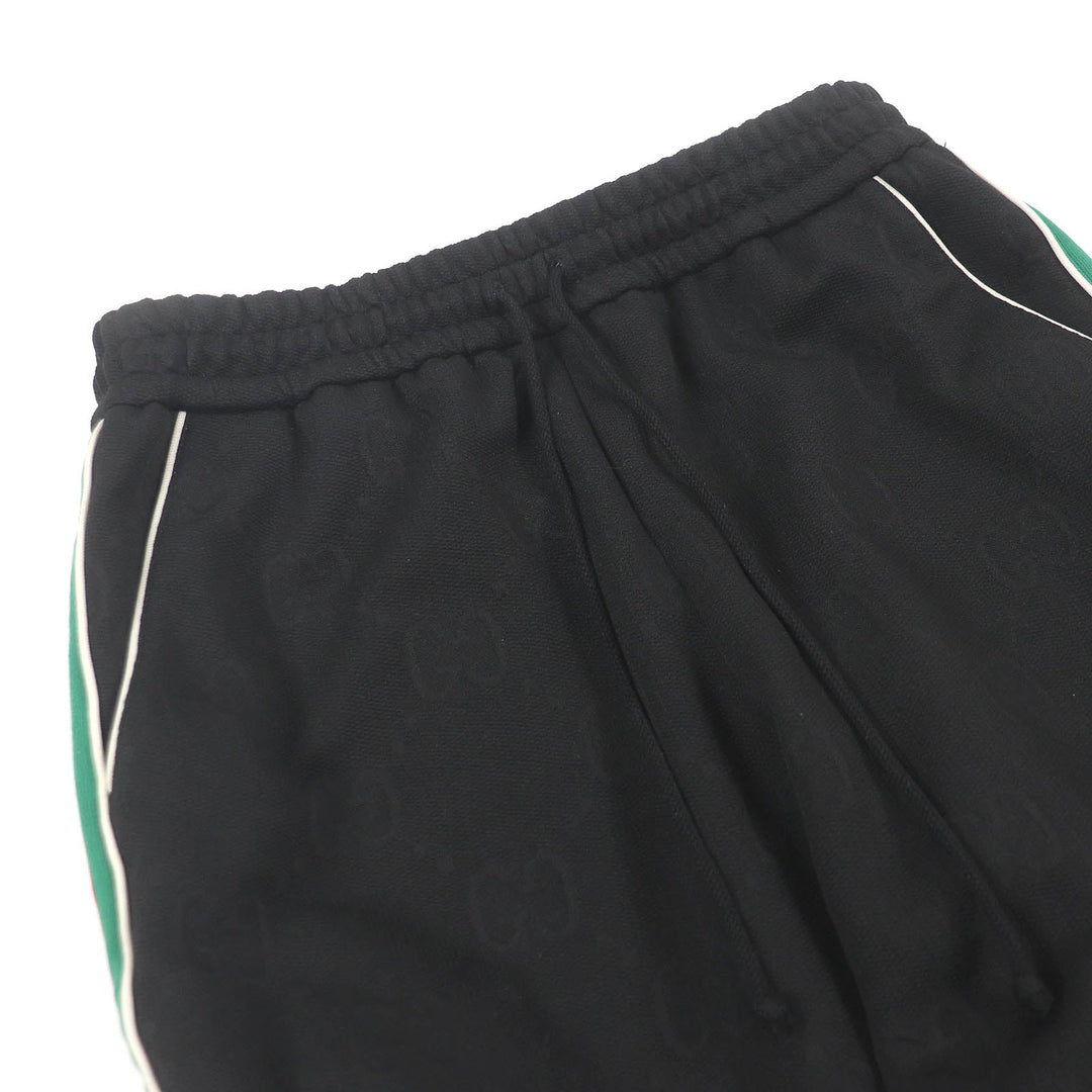 GUCCI Pants 663569 Main: 100% polyester, some parts: 55% polyester, some parts: 45% cotton black GG jersey jacquard jogging pants mens M Used Authentic