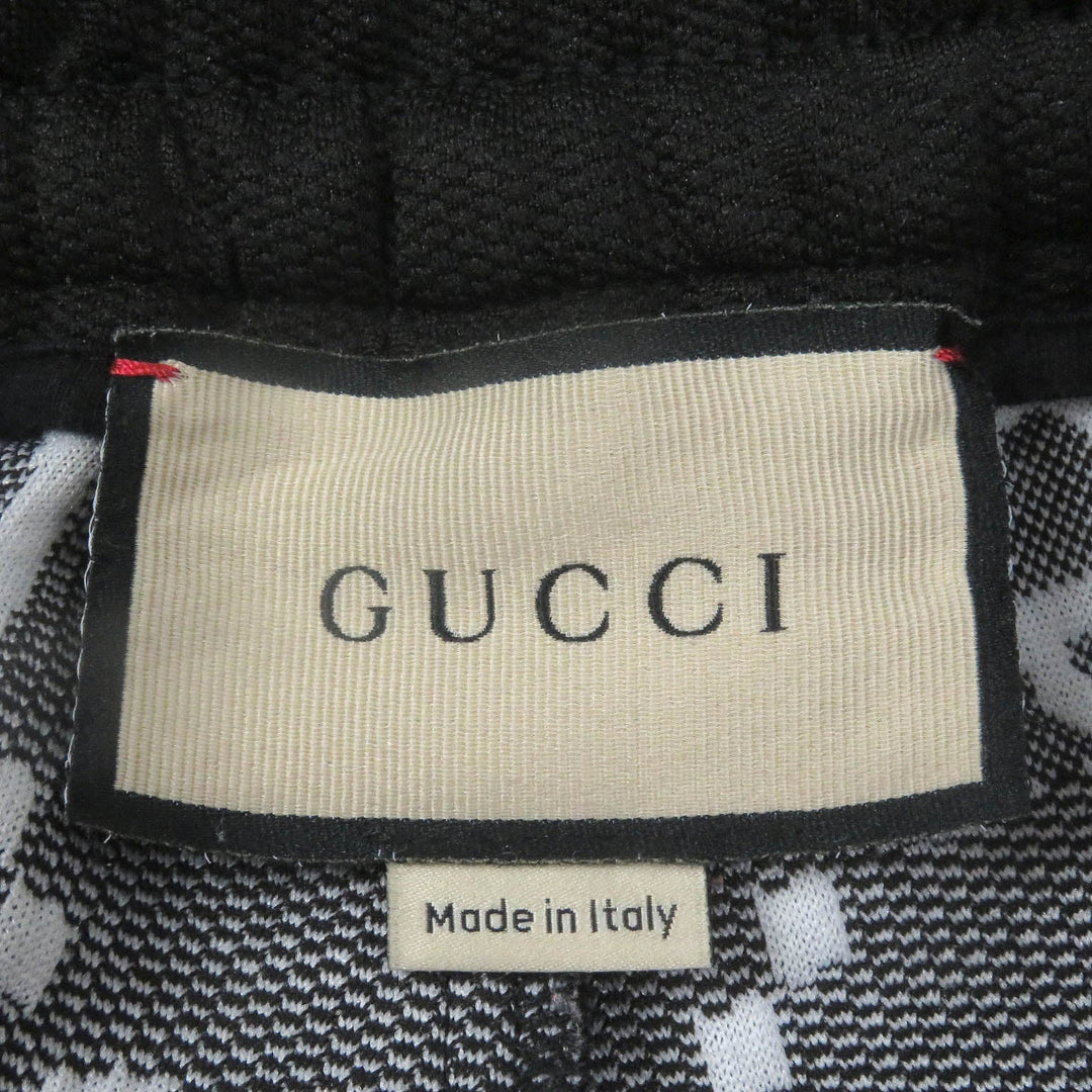 GUCCI Pants 663569 Main: 100% polyester, some parts: 55% polyester, some parts: 45% cotton black GG jersey jacquard jogging pants mens M Used Authentic