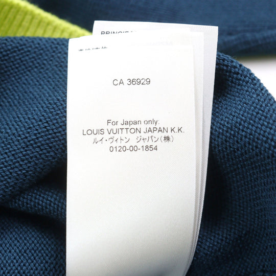 LOUIS VUITTON knit HNN02W Main: 100% wool Blue yellow mens XL Used Authentic