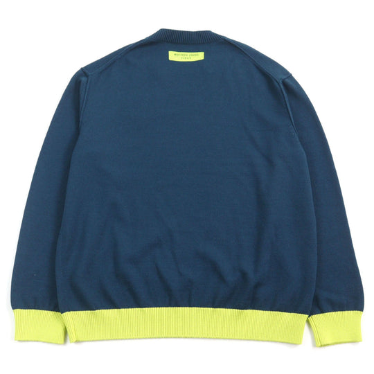LOUIS VUITTON knit HNN02W Main: 100% wool Blue yellow mens XL Used Authentic