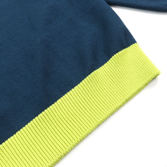 LOUIS VUITTON knit HNN02W Main: 100% wool Blue yellow mens XL Used Authentic