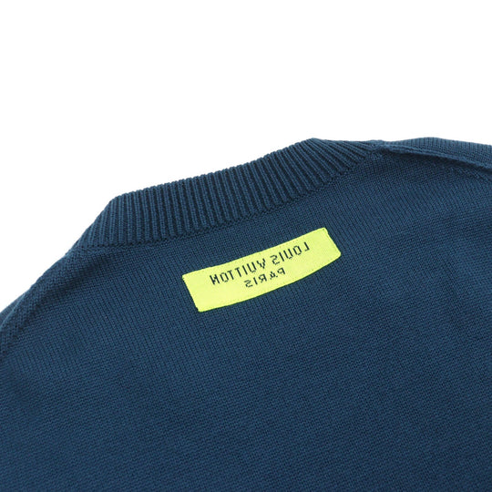 LOUIS VUITTON knit HNN02W Main: 100% wool Blue yellow mens XL Used Authentic