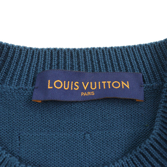 LOUIS VUITTON knit HNN02W Main: 100% wool Blue yellow mens XL Used Authentic