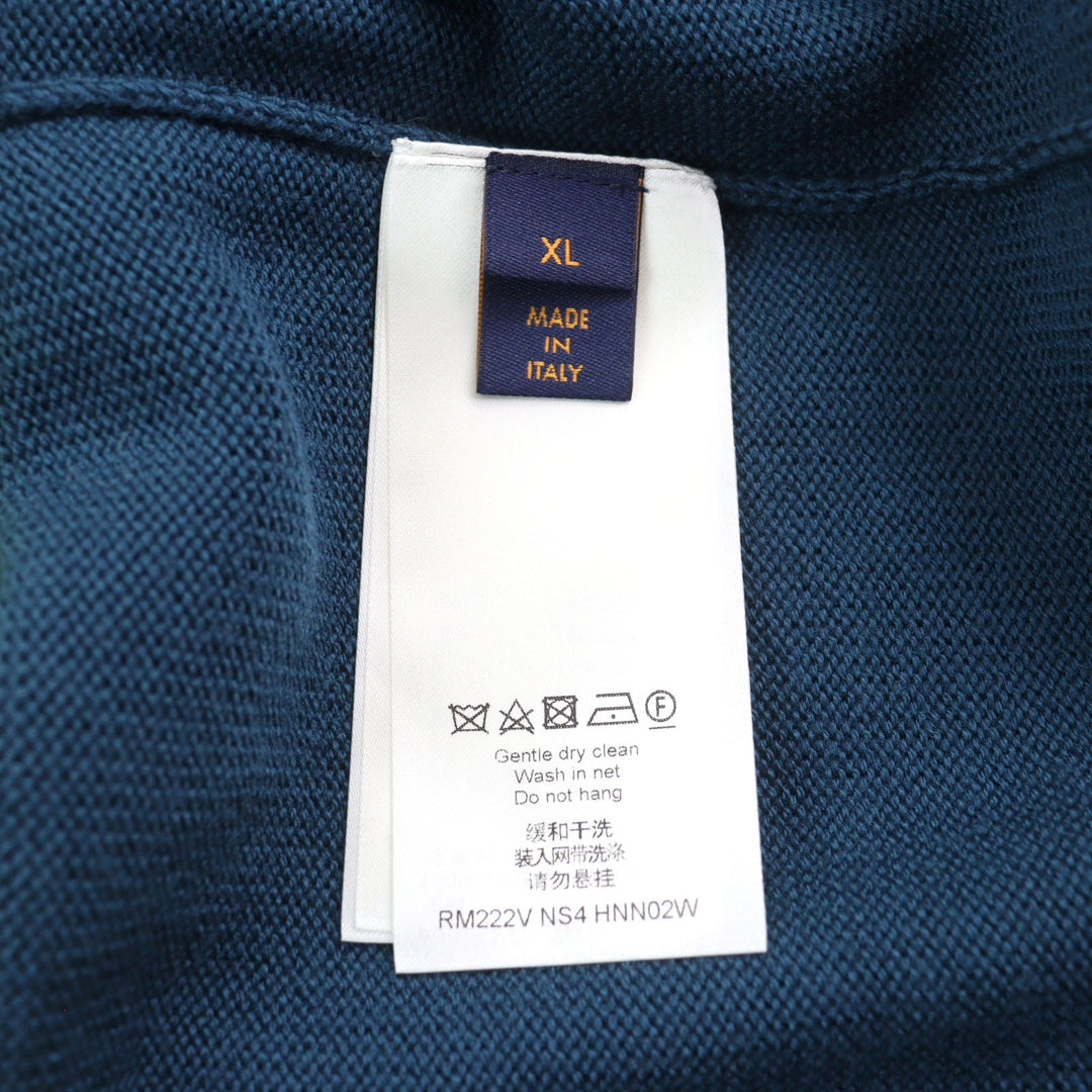 LOUIS VUITTON knit HNN02W Main: 100% wool Blue yellow mens XL Used Authentic