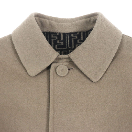 FENDI trench coat FF0667 AL57 Main: 99% wool, Main: 1% silk Brown black mens 52 Used Authentic