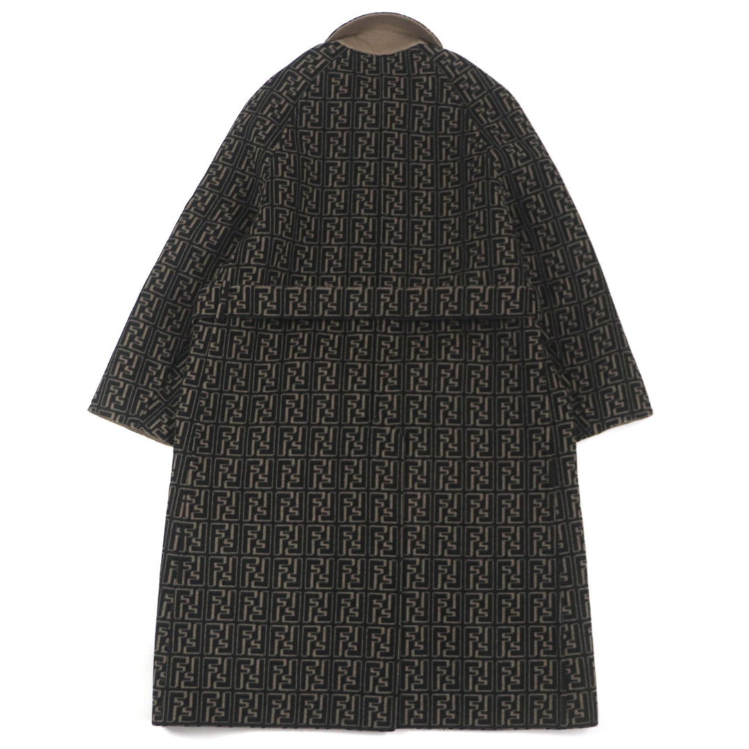 FENDI trench coat FF0667 AL57 Main: 99% wool, Main: 1% silk Brown black mens 52 Used Authentic
