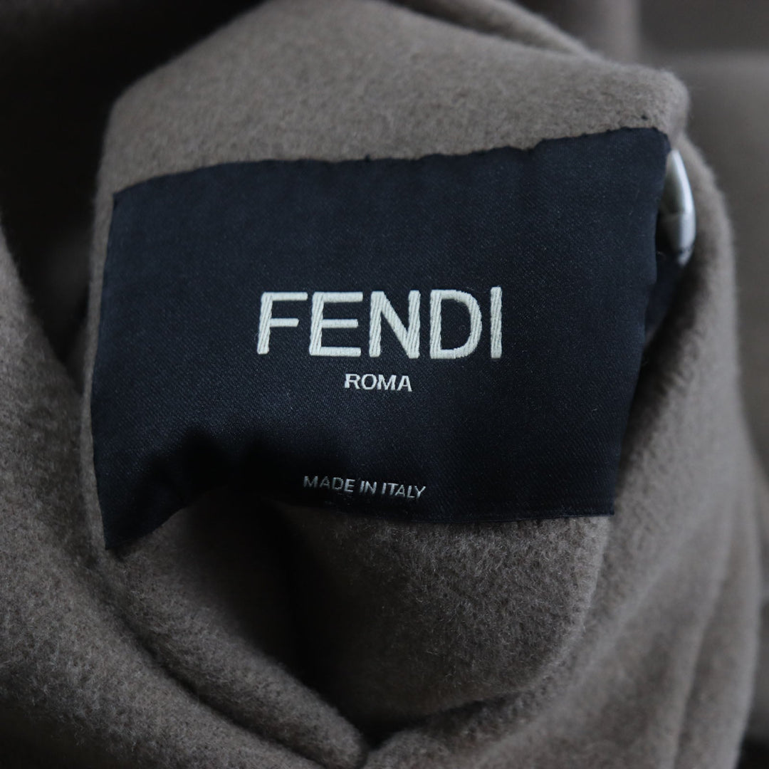 FENDI trench coat FF0667 AL57 Main: 99% wool, Main: 1% silk Brown black mens 52 Used Authentic
