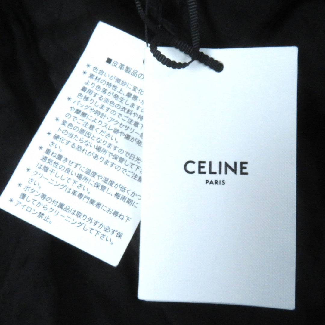 CELINE Jacket 2EG91599E Outer: Cowhide, Lining: 100% Cupra, Filling: 100% Polyester black LOOSE BIKER JACKET Women 34 Used Authentic
