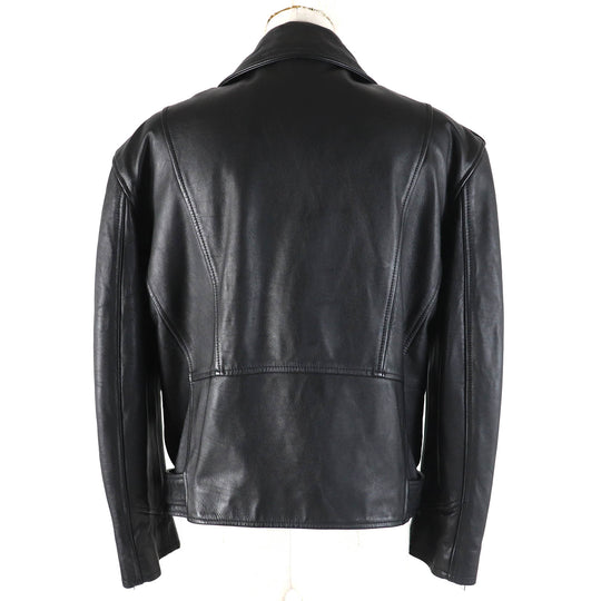 CELINE Jacket 2EG91599E Outer: Cowhide, Lining: 100% Cupra, Filling: 100% Polyester black LOOSE BIKER JACKET Women 34 Used Authentic