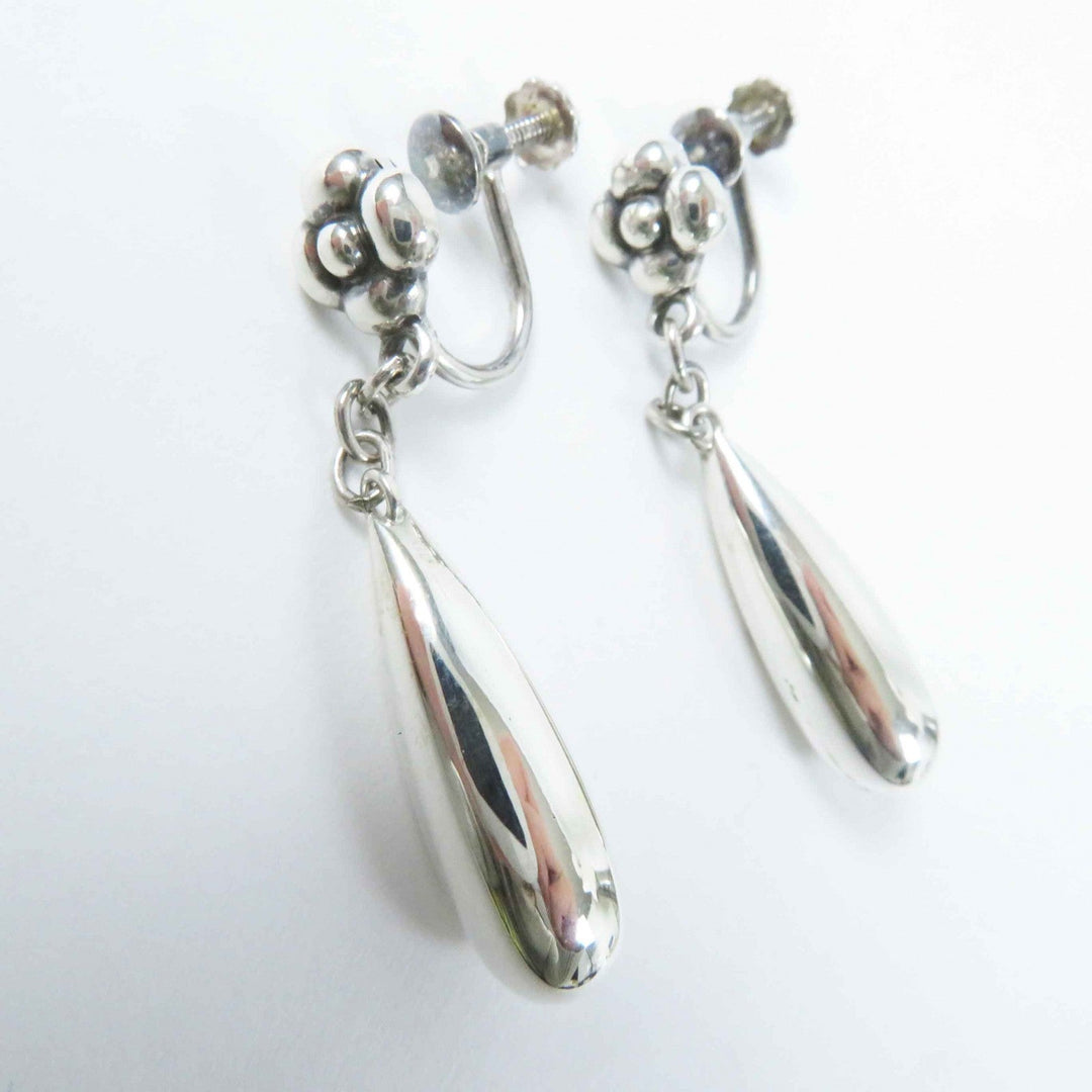 Georg Jensen Earring Main: SV925 Silver 18 Flower Drop Earring Women Used Authentic