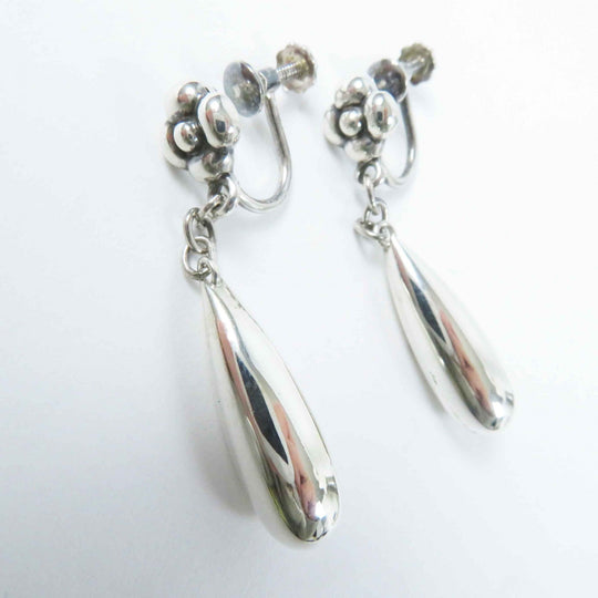 Georg Jensen Earring Main: SV925 Silver 18 Flower Drop Earring Women Used Authentic