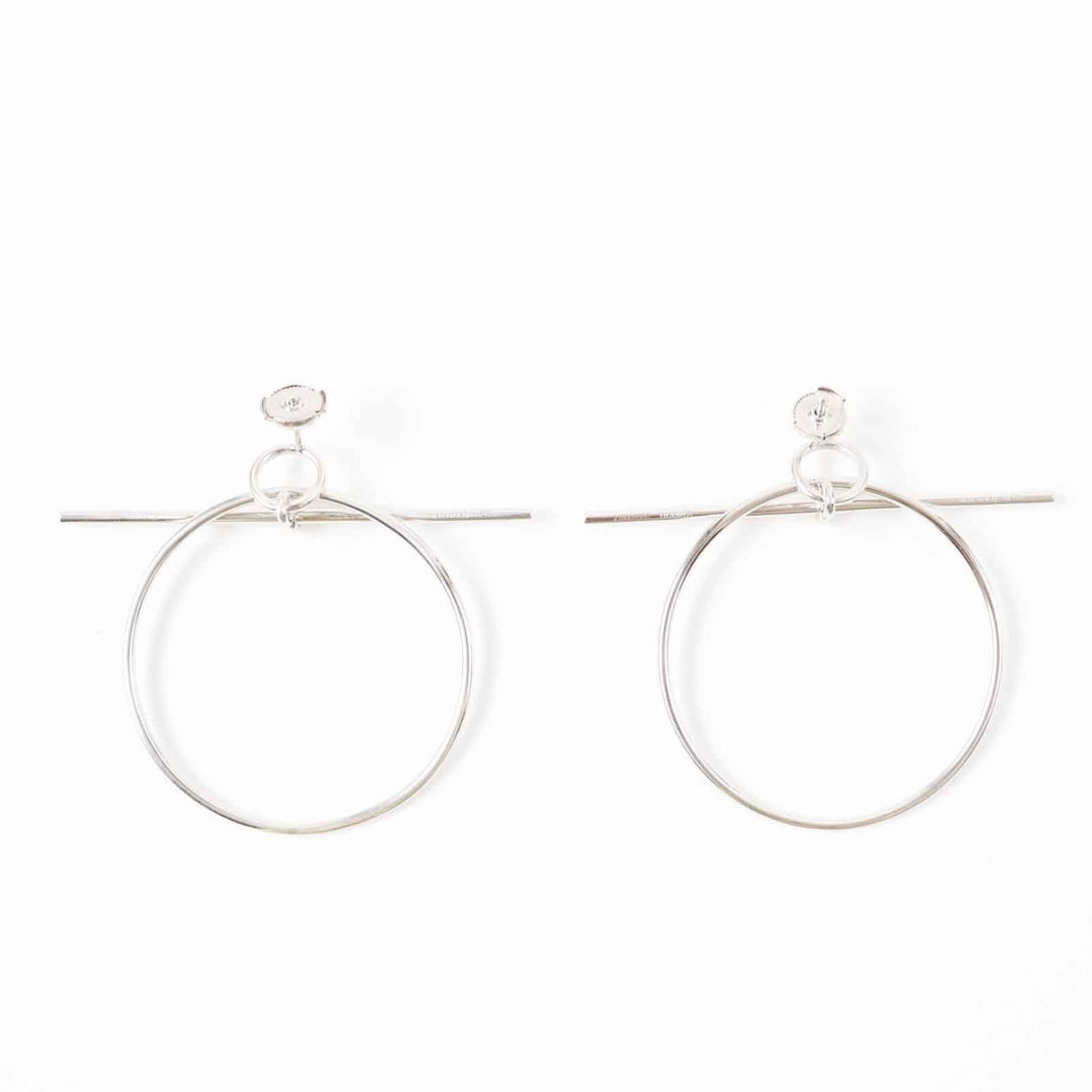 HERMES Pierce AG925 Silver loop earrings MM