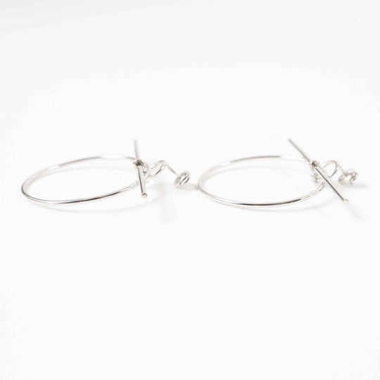 HERMES Pierce AG925 Silver loop earrings MM
