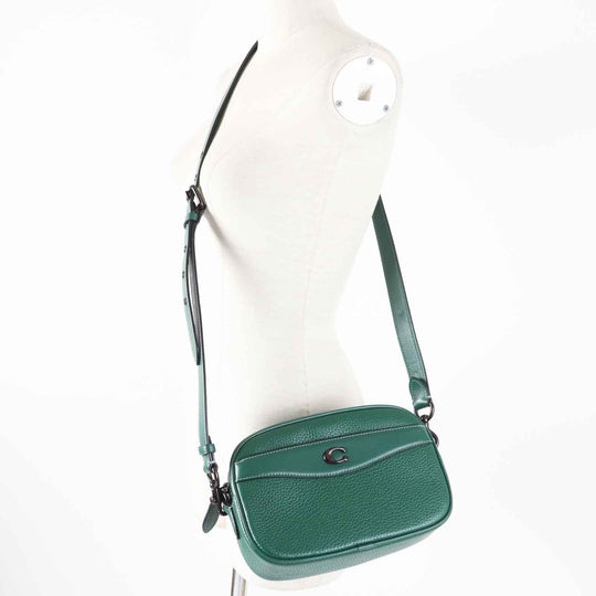 COACH Shoulder Bag CC386 Main: Leather green Camera bag Women Used Authentic