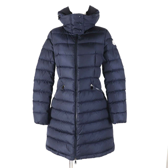 MONCLER down coat Outer: 100% nylon, Lining: 100% nylon, Sleeve lining: 100% nylon, Part: 100% nylon, Filling: 90% down Navy FLAMMETTE Women Zero size Used Authentic