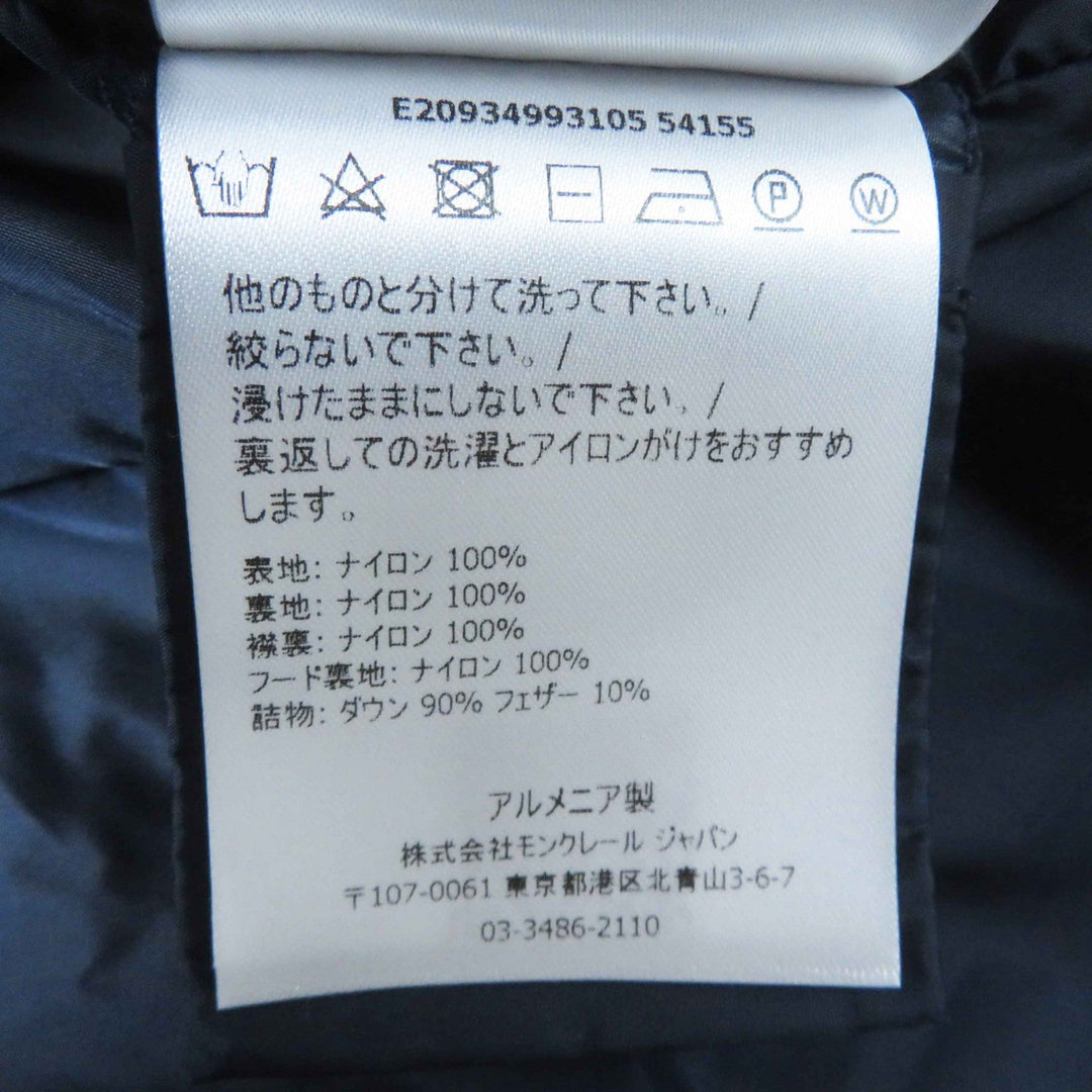 MONCLER down coat Outer: 100% nylon, Lining: 100% nylon, Sleeve lining: 100% nylon, Part: 100% nylon, Filling: 90% down Navy FLAMMETTE Women Zero size Used Authentic