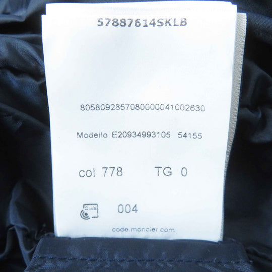 MONCLER down coat Outer: 100% nylon, Lining: 100% nylon, Sleeve lining: 100% nylon, Part: 100% nylon, Filling: 90% down Navy FLAMMETTE Women Zero size Used Authentic