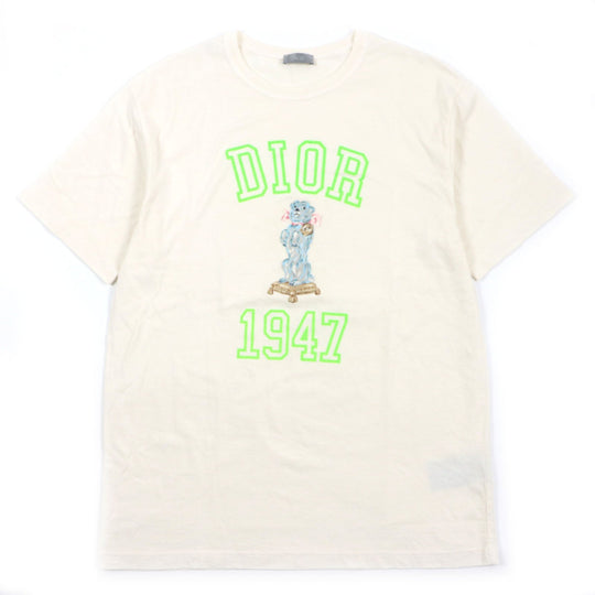 Dior HOMME Short sleeve T-shirt 483J635A0817 Main: 100% cotton, Main: 100% nylon cream Bobby mens M Used Authentic