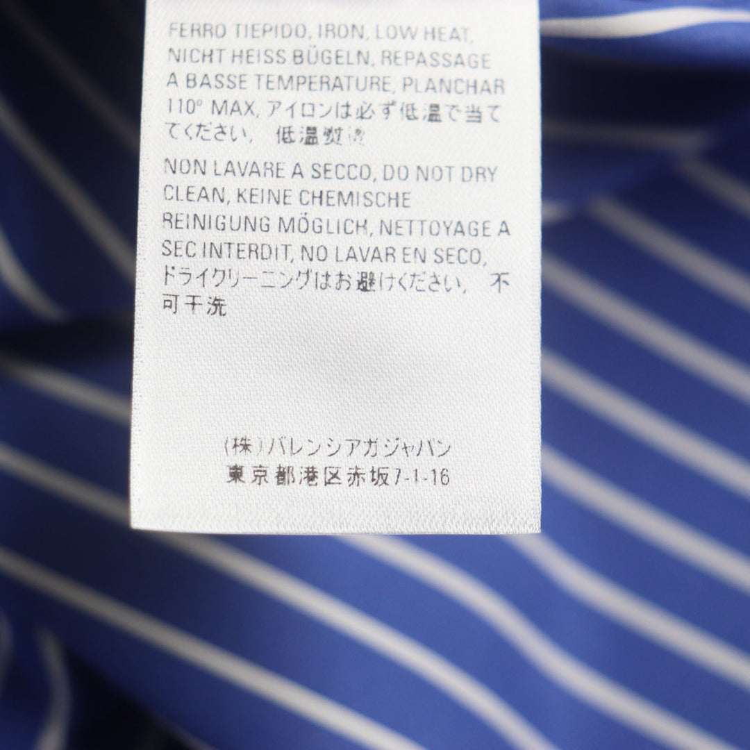 BALENCIAGA Long sleeve shirt 556878 cotton Blue white mens 38 Used Authentic