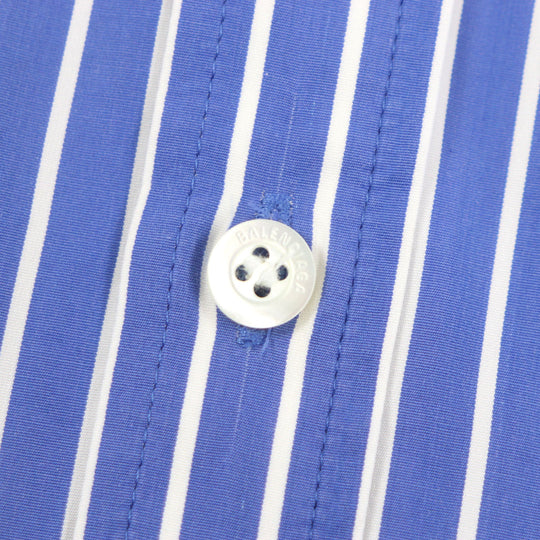 BALENCIAGA Long sleeve shirt 556878 cotton Blue white mens 38 Used Authentic