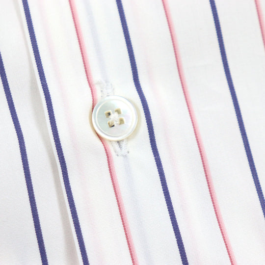 LOUIS VUITTON Long sleeve shirt Main: 100% cotton White Navy Pink mens 39/15 1/2 Used Authentic