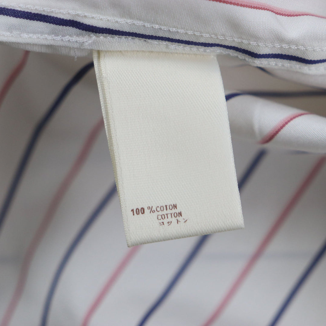 LOUIS VUITTON Long sleeve shirt Main: 100% cotton White Navy Pink mens 39/15 1/2 Used Authentic