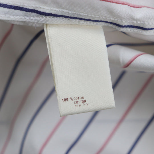 LOUIS VUITTON Long sleeve shirt Main: 100% cotton White Navy Pink mens 39/15 1/2 Used Authentic