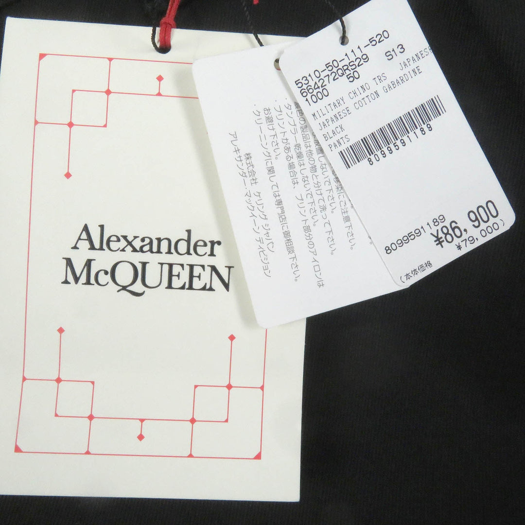 Alexander McQueen cargo pants 664272 cotton black mens 50 Used Authentic