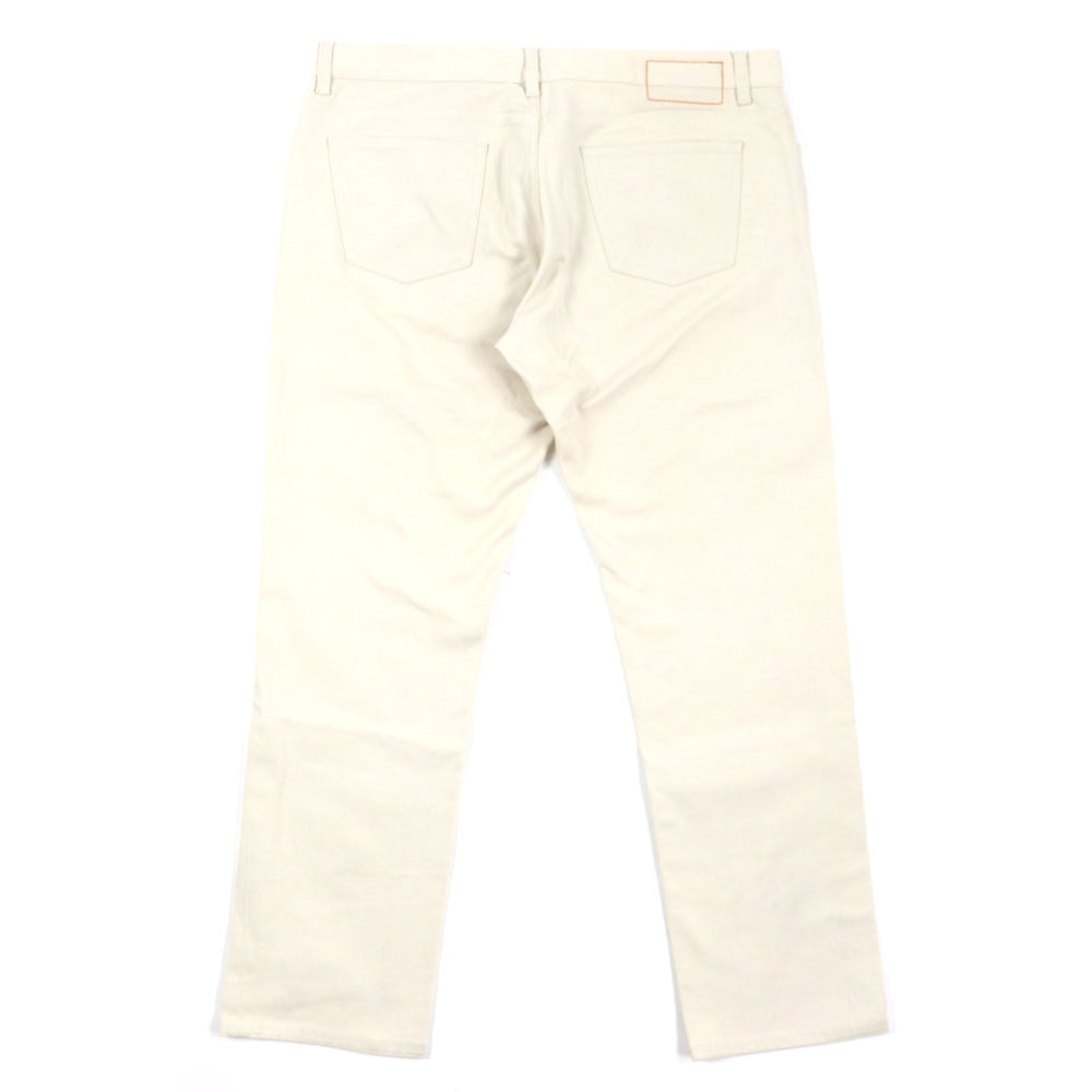 HERMES Pants Main: 98% cotton, Main: 2% polyurethane, Lining: 100% cotton, Leather part: cowhide beige mens 46 Used Authentic
