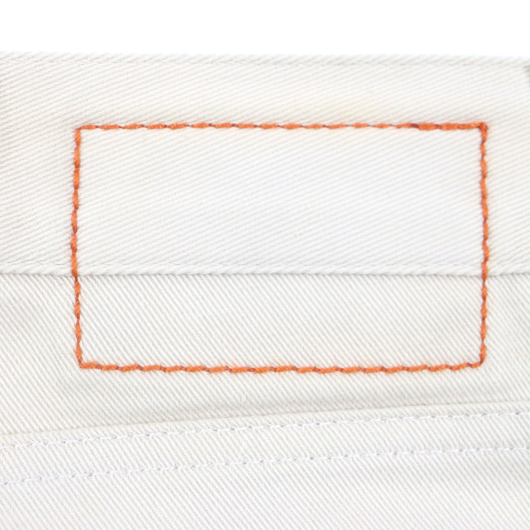 HERMES Pants Main: 98% cotton, Main: 2% polyurethane, Lining: 100% cotton, Leather part: cowhide beige mens 46 Used Authentic