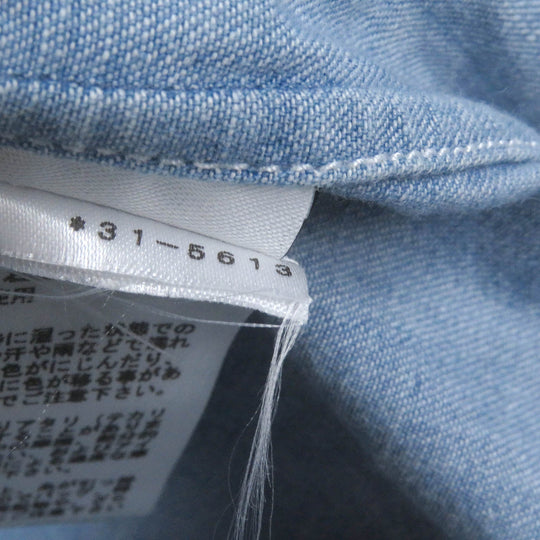 HERMES Short sleeve shirt Main: 100% cotton Indigo blue mens 37 Used Authentic