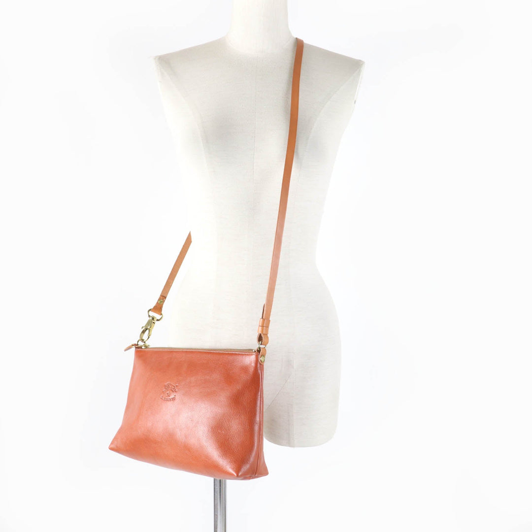 IL BISONTE Shoulder Bag Main: Leather Brown Women Used Authentic