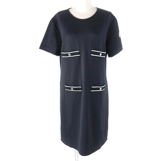 MONCLER one piece Main: 97% nylon, Main: 3% polyurethane, Part: 100% polyester Navy VESTITO Women L Used Authentic