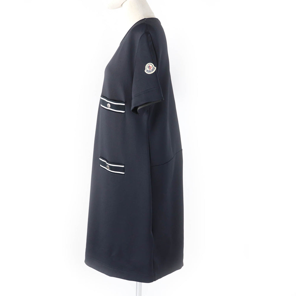 MONCLER one piece Main: 97% nylon, Main: 3% polyurethane, Part: 100% polyester Navy VESTITO Women L Used Authentic