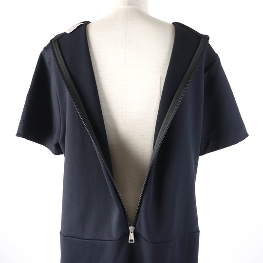 MONCLER one piece Main: 97% nylon, Main: 3% polyurethane, Part: 100% polyester Navy VESTITO Women L Used Authentic