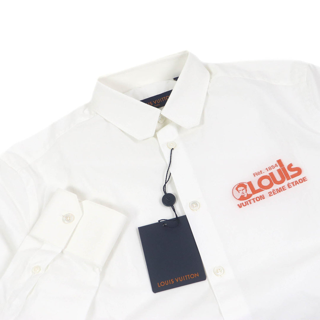 LOUIS VUITTON Long sleeve shirt Main: 100% cotton white mens S Used Authentic