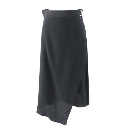 HERMES skirt Main: 100% silk black Women 36 Used Authentic