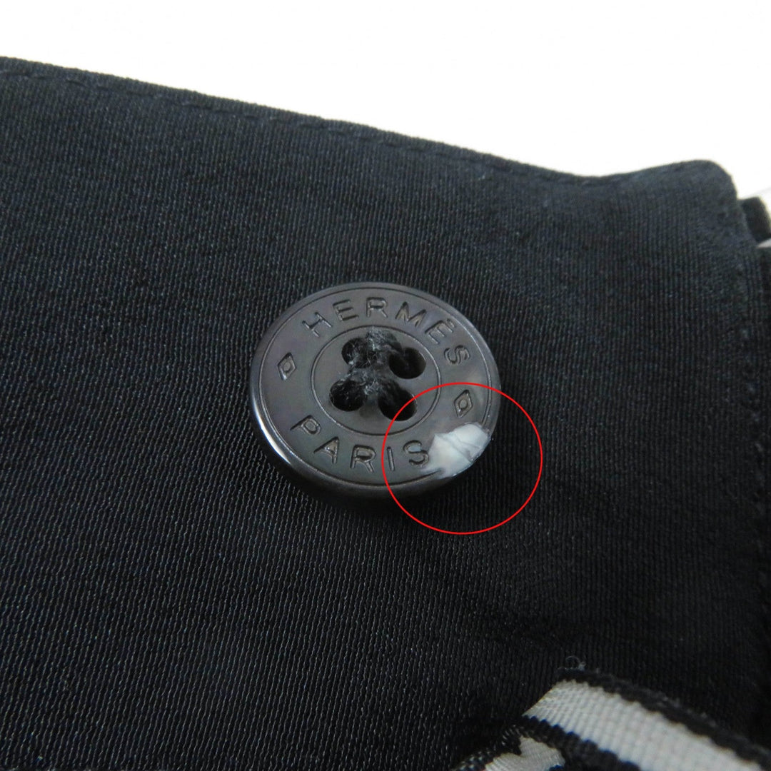 HERMES skirt Main: 100% silk black Women 36 Used Authentic