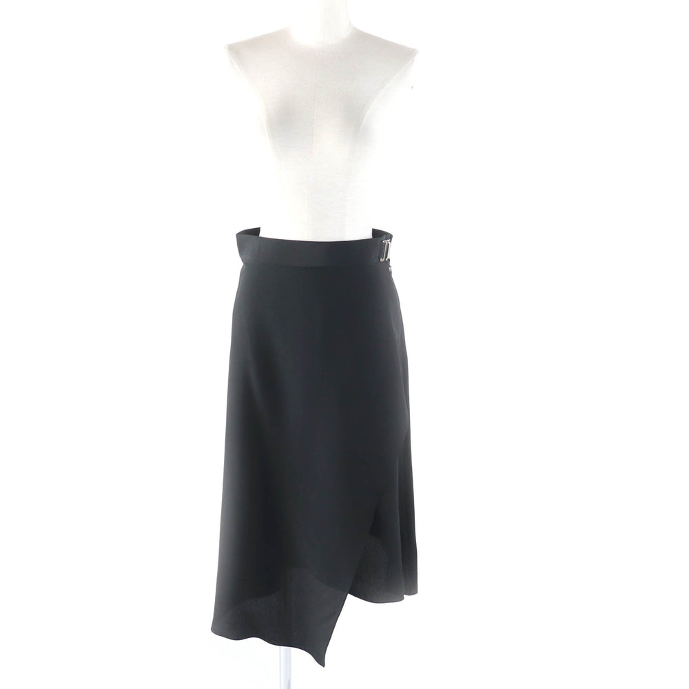 HERMES skirt Main: 100% silk black Women 36 Used Authentic