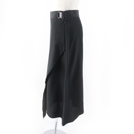 HERMES skirt Main: 100% silk black Women 36 Used Authentic