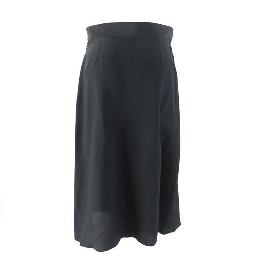 HERMES skirt Main: 100% silk black Women 36 Used Authentic