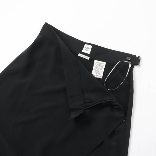 HERMES skirt Main: 100% silk black Women 36 Used Authentic