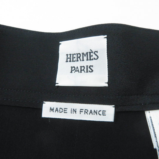 HERMES skirt Main: 100% silk black Women 36 Used Authentic
