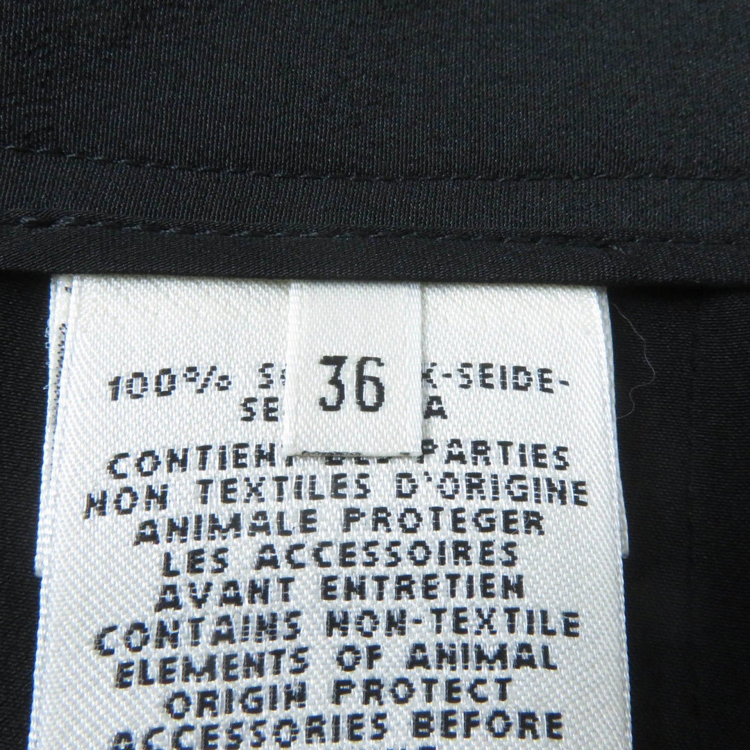 HERMES skirt Main: 100% silk black Women 36 Used Authentic