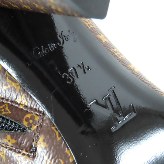 LOUIS VUITTON Ankle boots Main: Leather Brown Silhouette line Women 37 1/2 Used Authentic